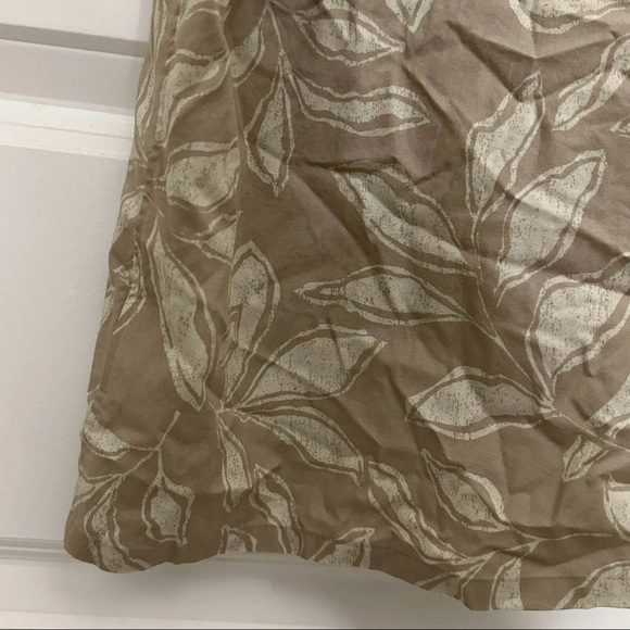 Uniqlo Khaki Leaf Print Open Collar Short Sleeve Hawaiian Shirt Men's Size XL - Picture 12 of 15